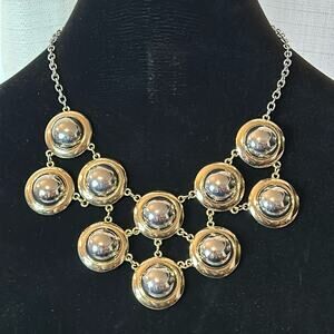 Express Statement Necklace #A58 gold tone and silver tone